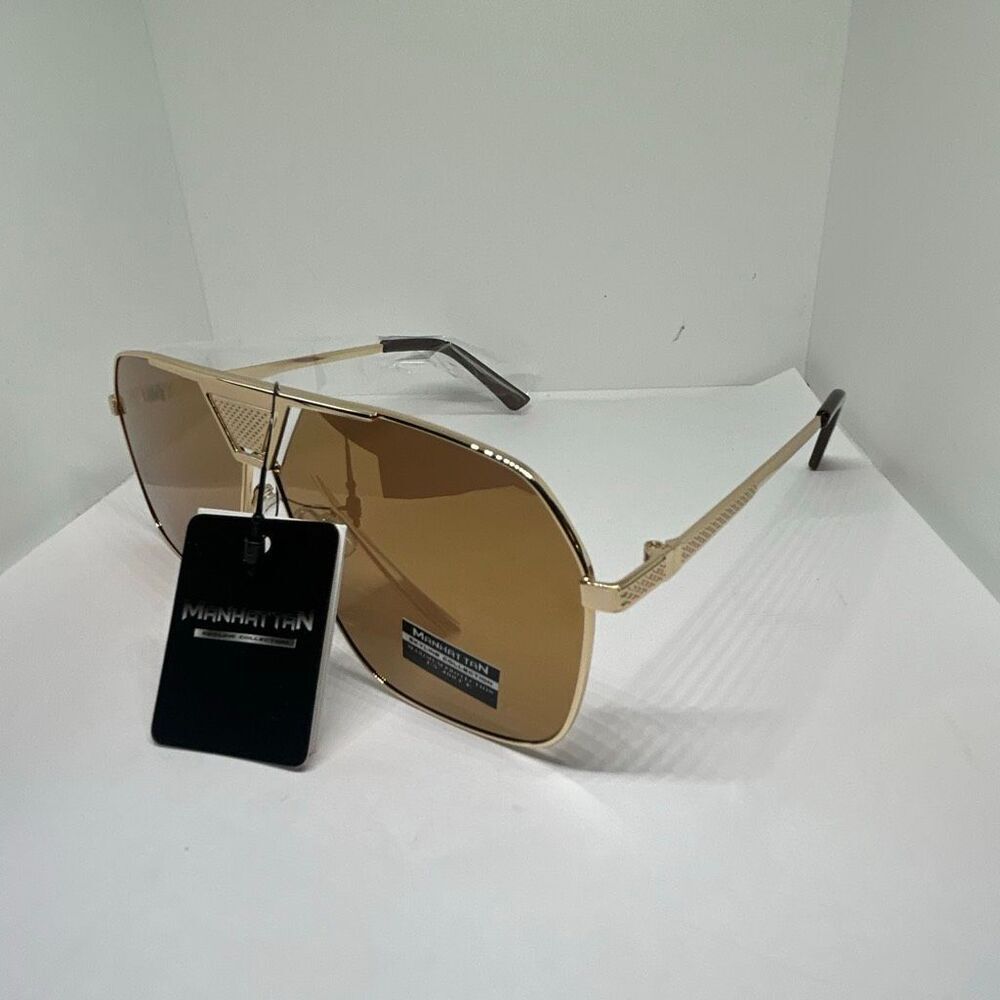 Manhattan Mirrored Style Collection Shield Aviator Sunglasses UV400 – New